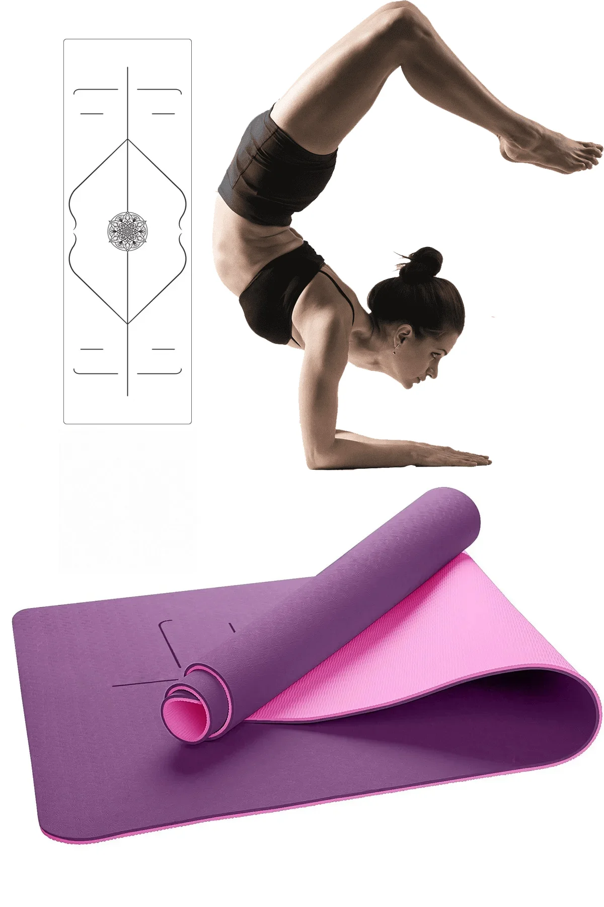 Hizalamalı 8mm Tpe Yoga Matı Pilates Minderi Kaymaz 8 mm Plates Mat Minder Egzersiz Spor Aleti Mor Hizalamalı 8mm Tpe Yoga Matı Pilates Minderi Kaymaz 8 mm Plates Mat Minder Egzersiz Spor Aleti Mor