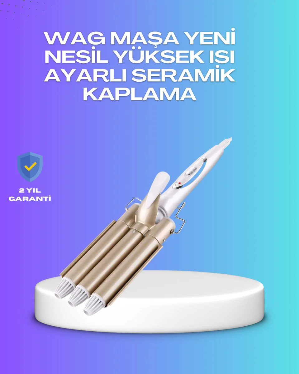 Hızlı Isınan Şarjlı Saç Kıvırıcı Maşa - Ayarlanabilir Sıcaklık ve Seyahat Dostu