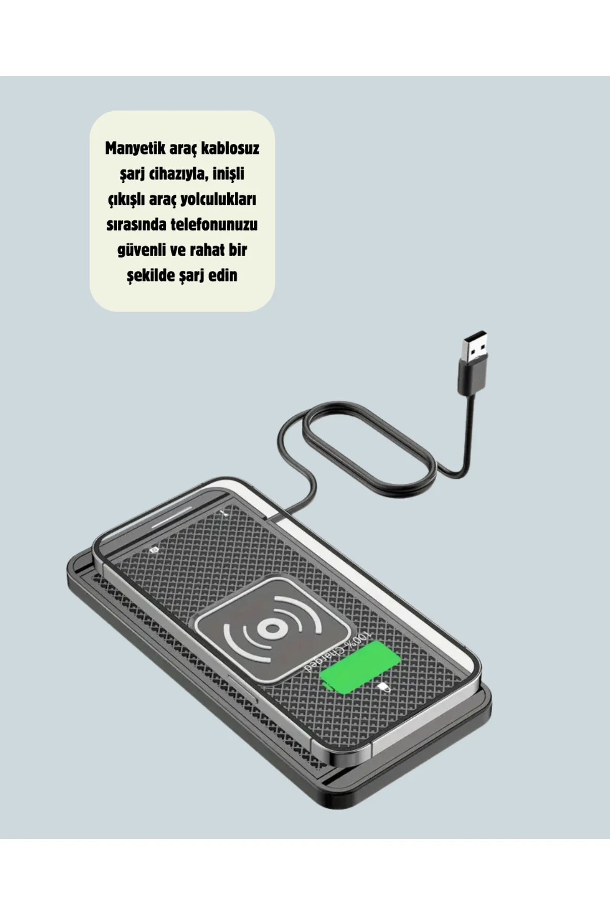 Hızlı Kablosuz Araç Şarj Cihazı – Manyetik Pad, Aşırı Isınma Koru