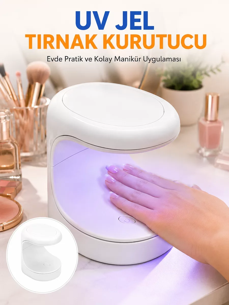 Hızlı Kurutmalı Mini UV Oje Kurutucu Taşınabilir - Yeni Nesil Tırnak Bakımı