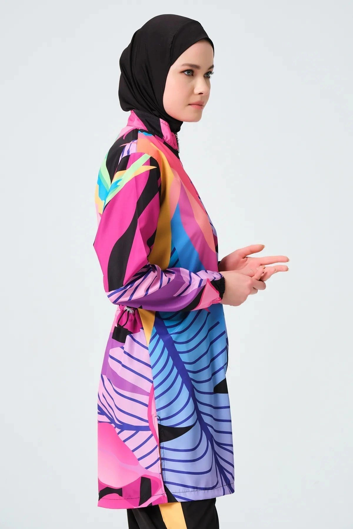 HIZLI KURUYAN PARAŞÜT KUMAŞ KADIN SPOR TESETTÜR MAYO