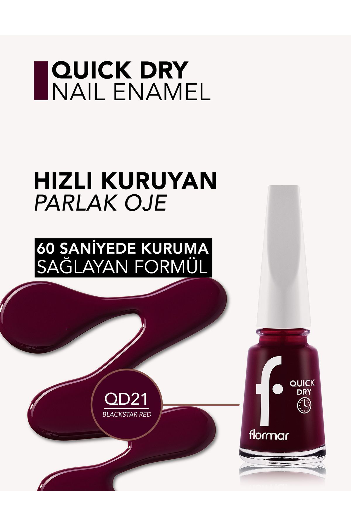 Flormar Hizli Kuruyan Qne-21 Blackstar Kirmizi Yeni