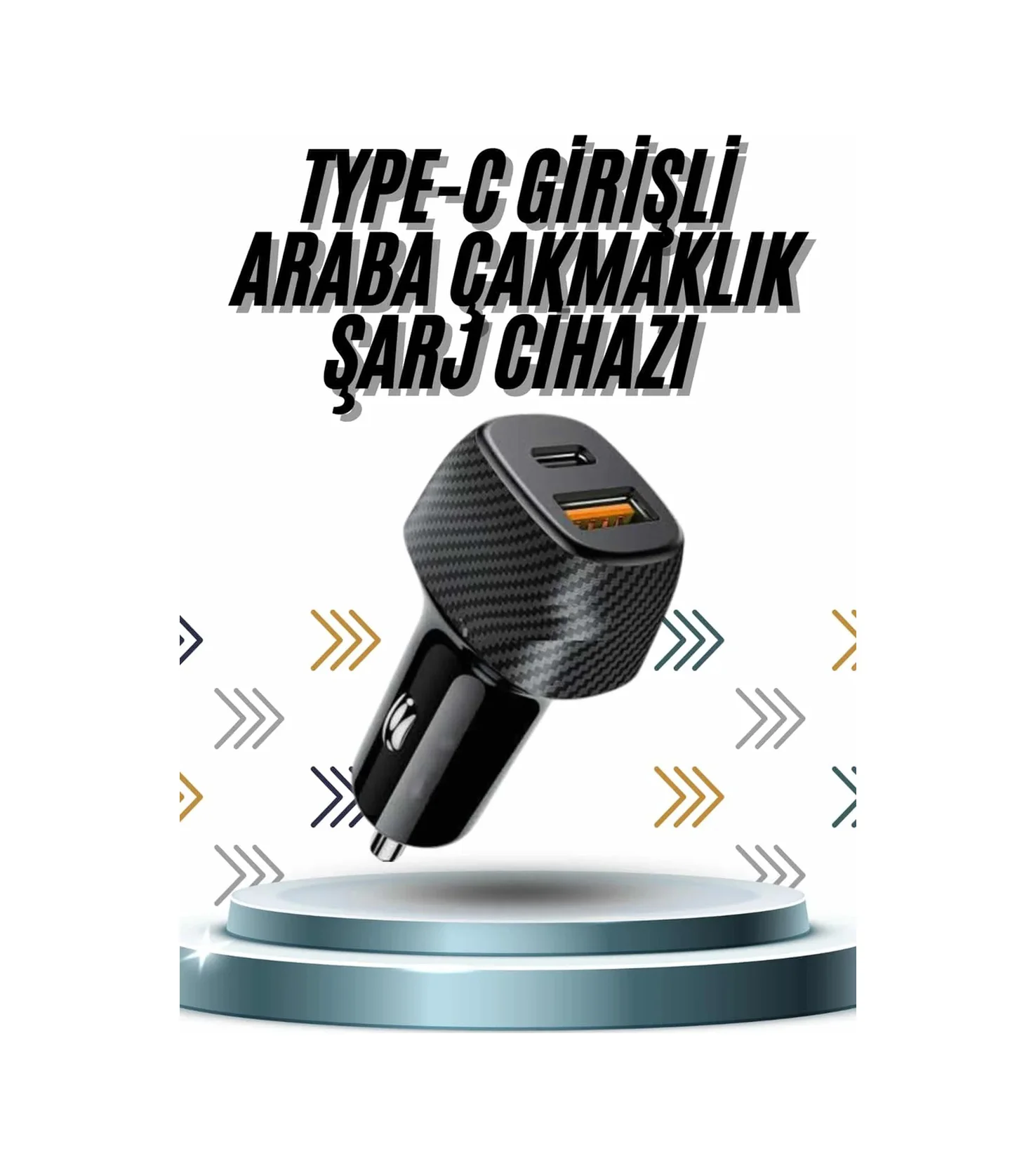 Hızlı Oto Şarj Cihazı 38w Çift Girişli Hızlı Şarj Oto Çakmaklık T
