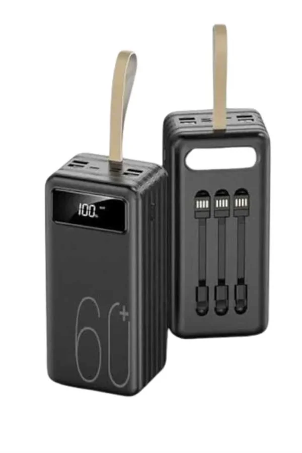 Hızlı Şarj 4 Çıkışlı Powerbank 60.000 Mah Taşınabilir Dijital Gös