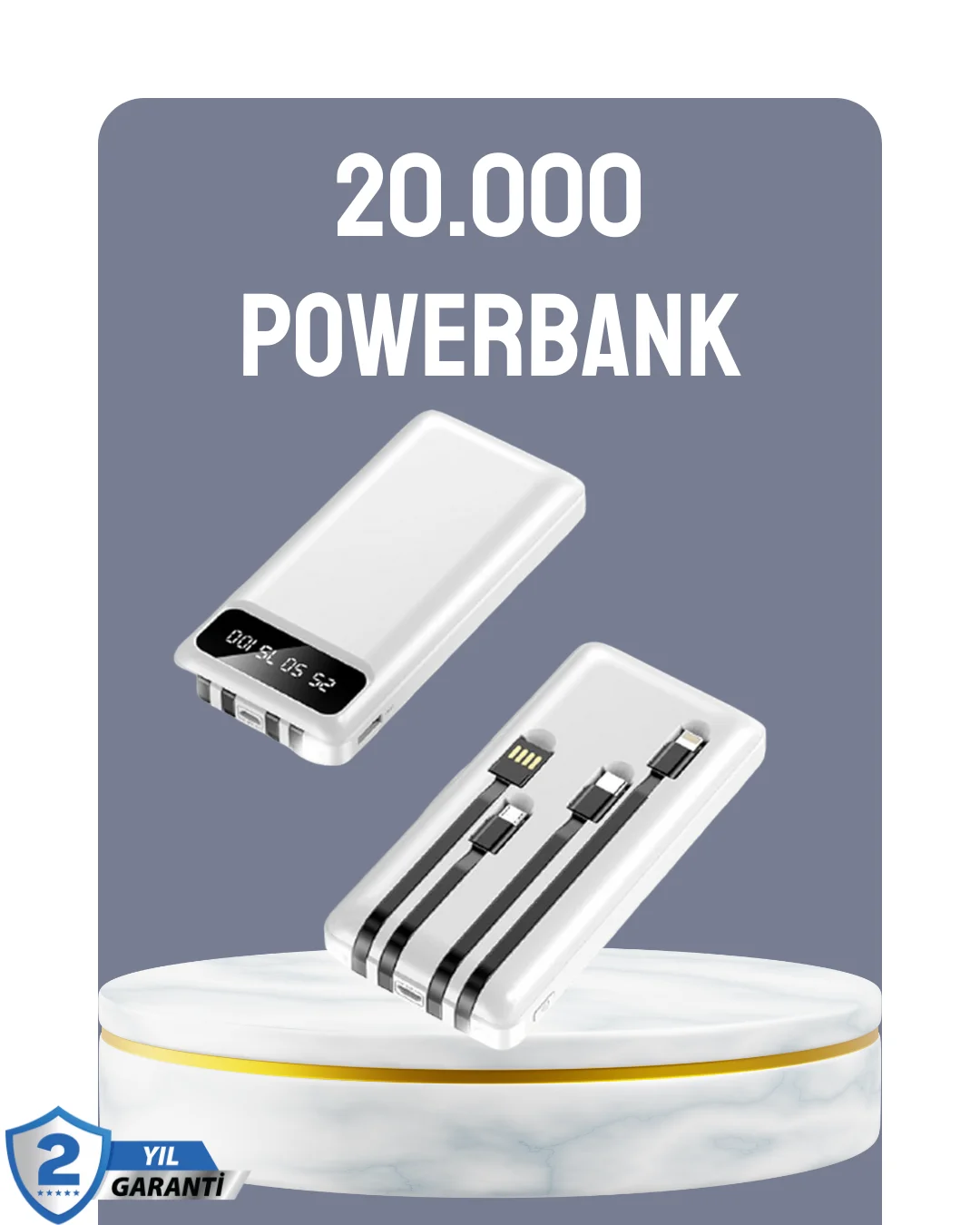 Hızlı Şarj Destekli 20.000mAh Powerbank USB Type-C Lightning LCD Fiyatı, Yorumları ve Özellikleri