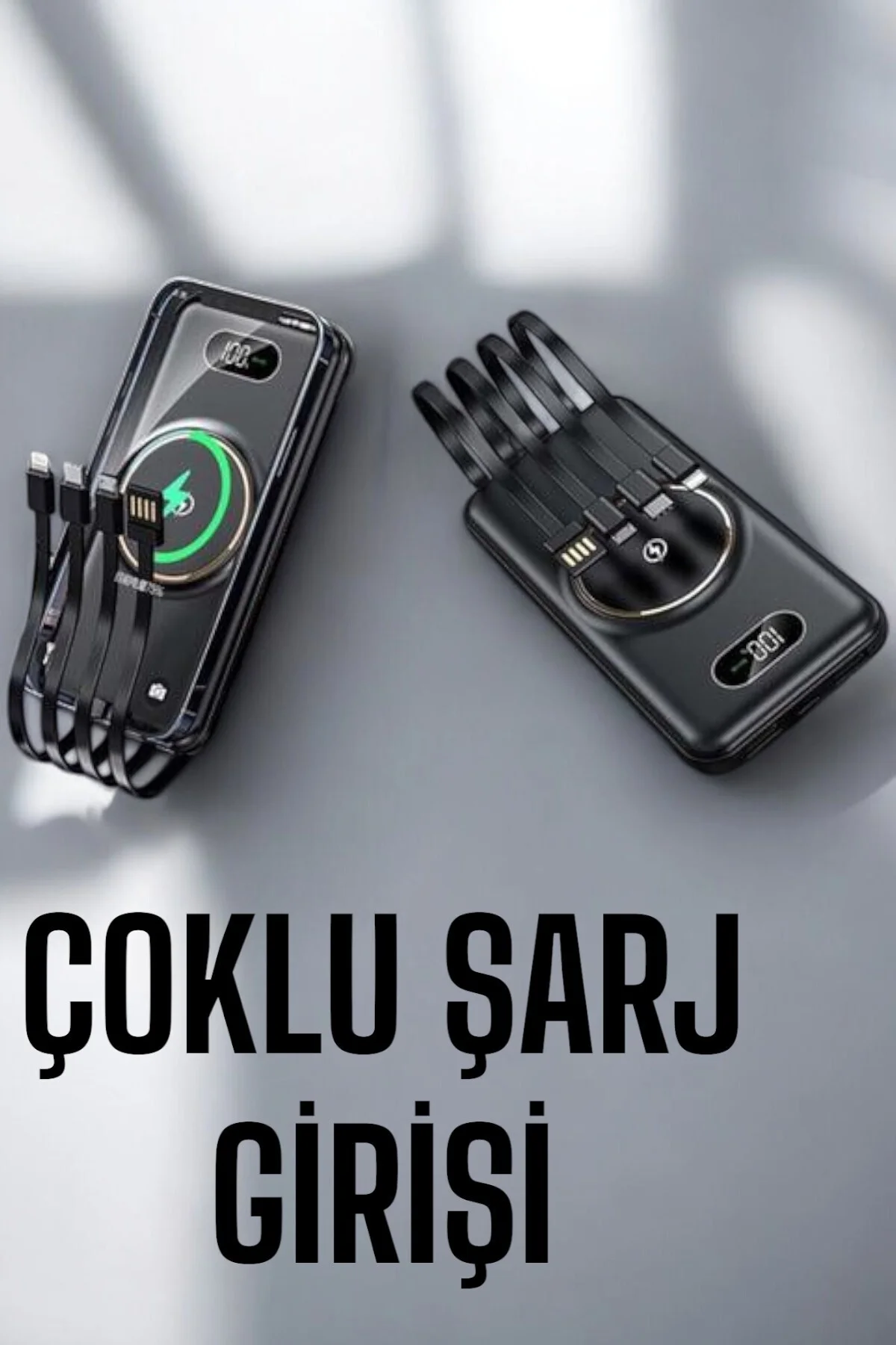 Hızlı Şarj Dijital Göstergeli Powerbankli Çoklu Şarj Özelliği - Görsel 5