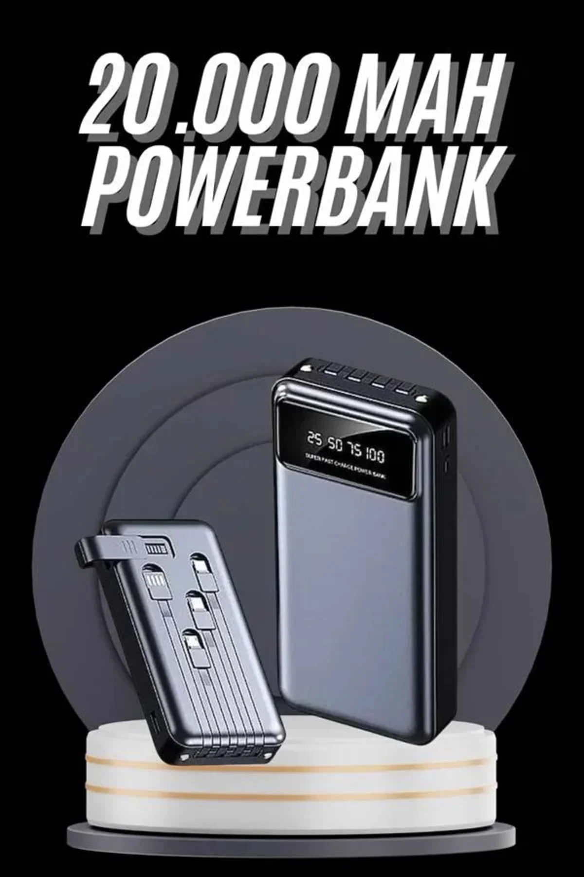 Hızlı Şarj Özellikli 20.000 Mah Dijital Göstergeli USB Girişli Android ve İOS Uyumlu Powerbank Hızlı Şarj Özellikli 20.000 Mah Dijital Göstergeli USB Girişli Android ve İOS Uyumlu Powerbank