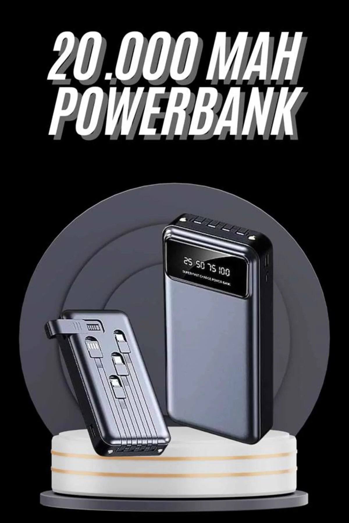 Hızlı Şarj Özellikli 20.000 Mah Dijital Göstergeli USB Girişli An