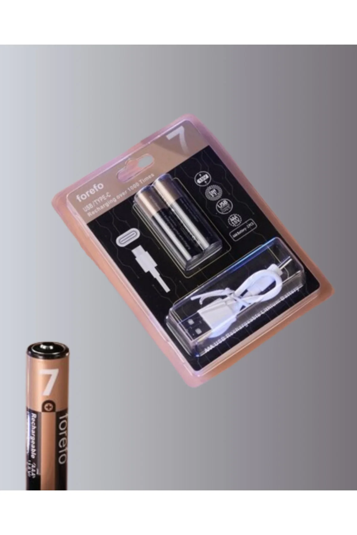 Hızlı Şarj Teknolojili USB Şarjlı AAA Pil – 40 Dakikada Tam Şarj 