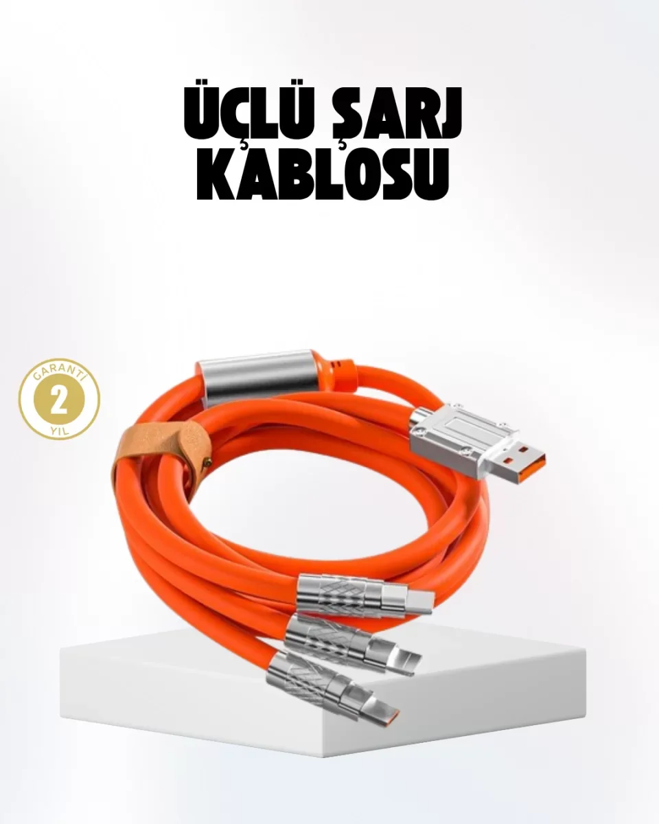 Hızlı Şarj Uyumlu Şarj Kablosu – Esnek Yapı, Güçlü Bağlantı, Yüksek Performans - Lisinya