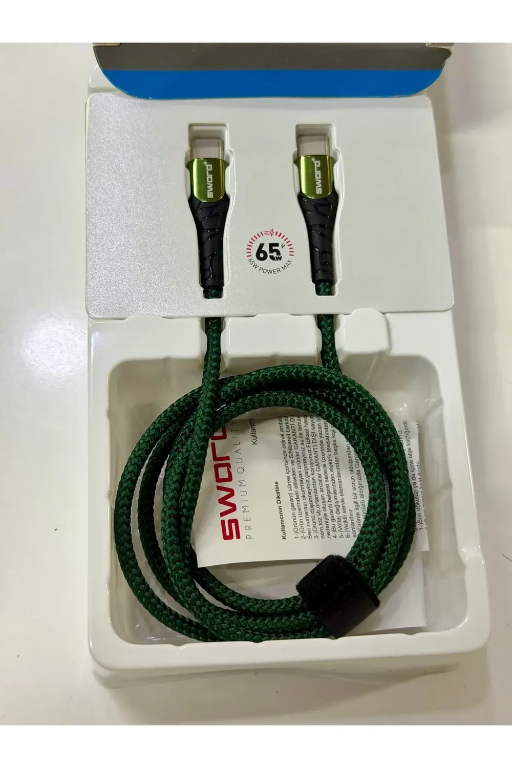 HIZLI ŞARJLI VERİ KABLOSU USB-C to USB-C (1Mtr)