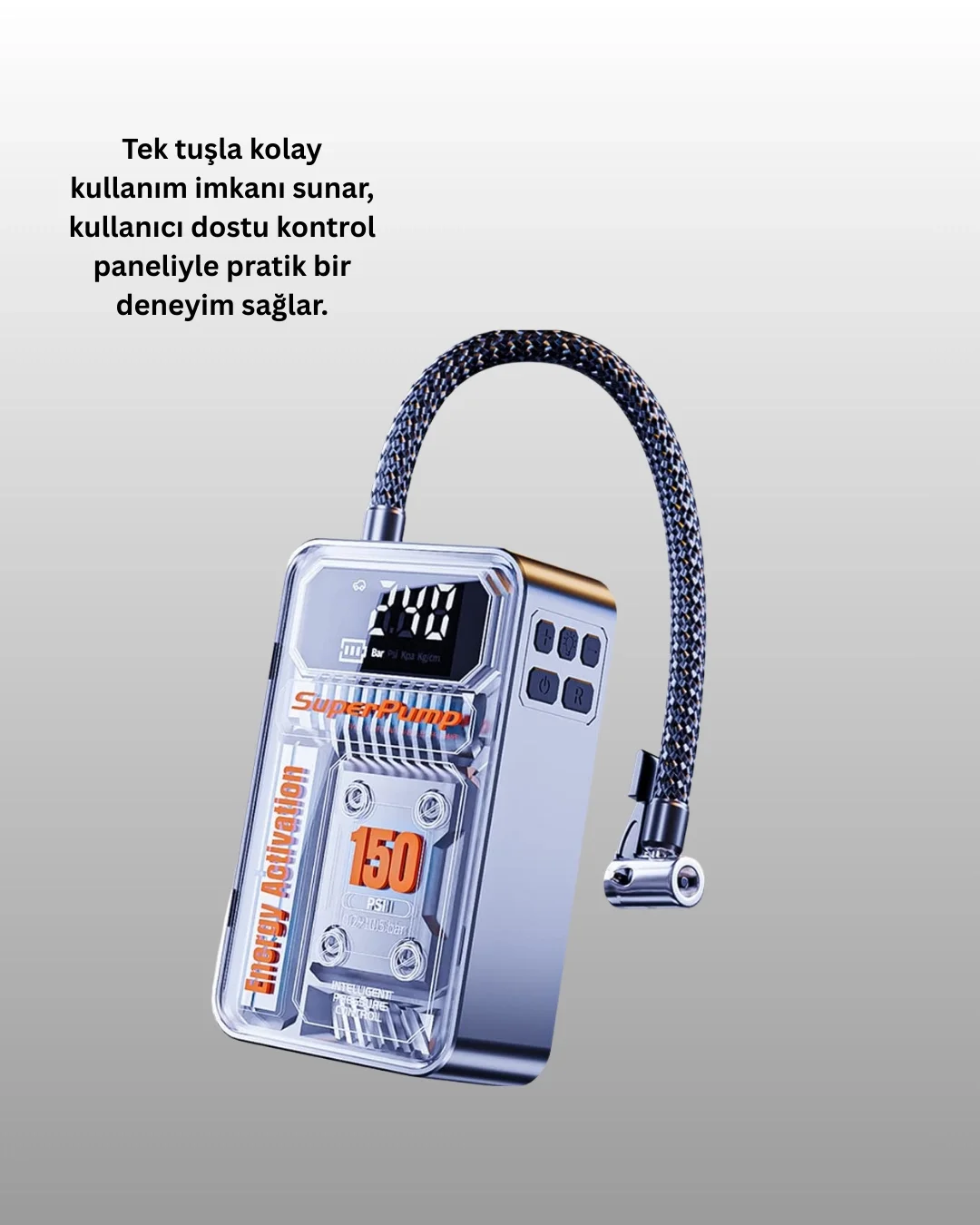 Hızlı Şişirme Güçlü Motorlu 150 PSI Araba Lastik Pompası