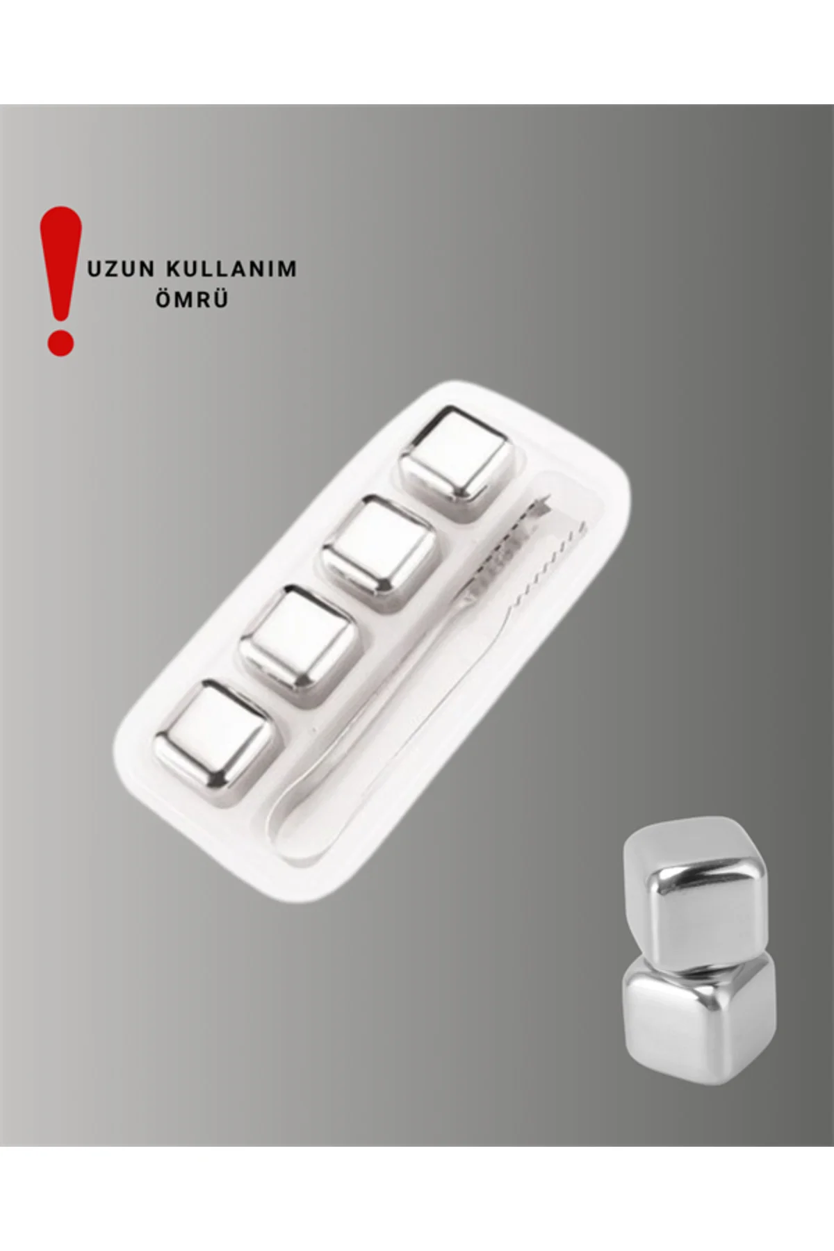 Hızlı Soğutma Özellikli Paslanmaz Metal Buz Küpü Takımı - Lisinya