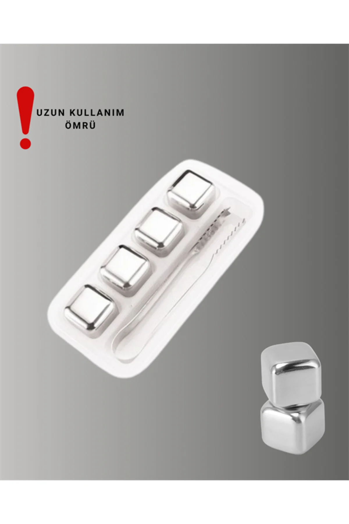 Hızlı Soğutma Özellikli Paslanmaz Metal Buz Küpü Takımı Yeni Nesil - Görsel 3