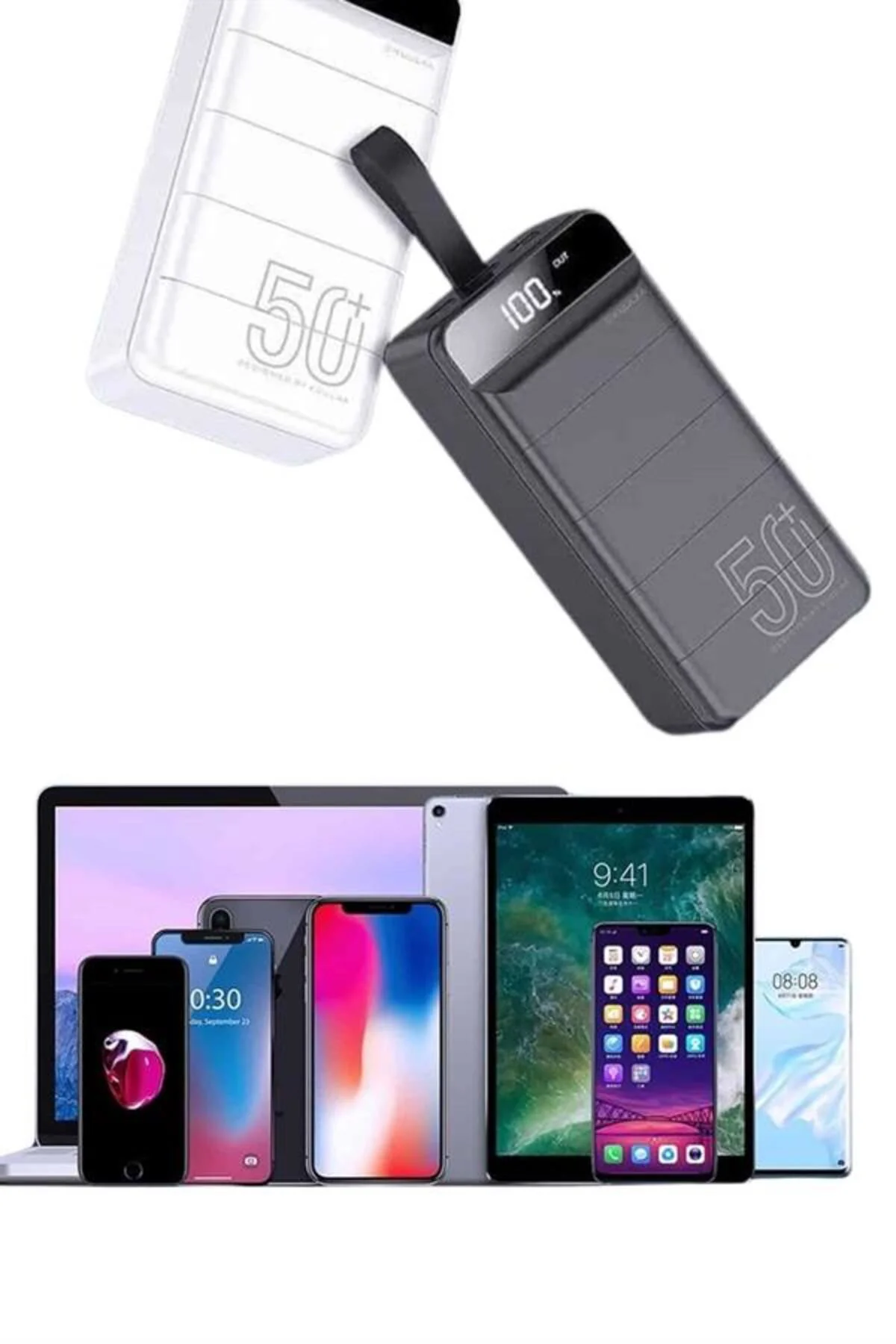 Hızlı Taşınabilir 50.000 Mah Powerbank Led Ekran Android ve İOS U