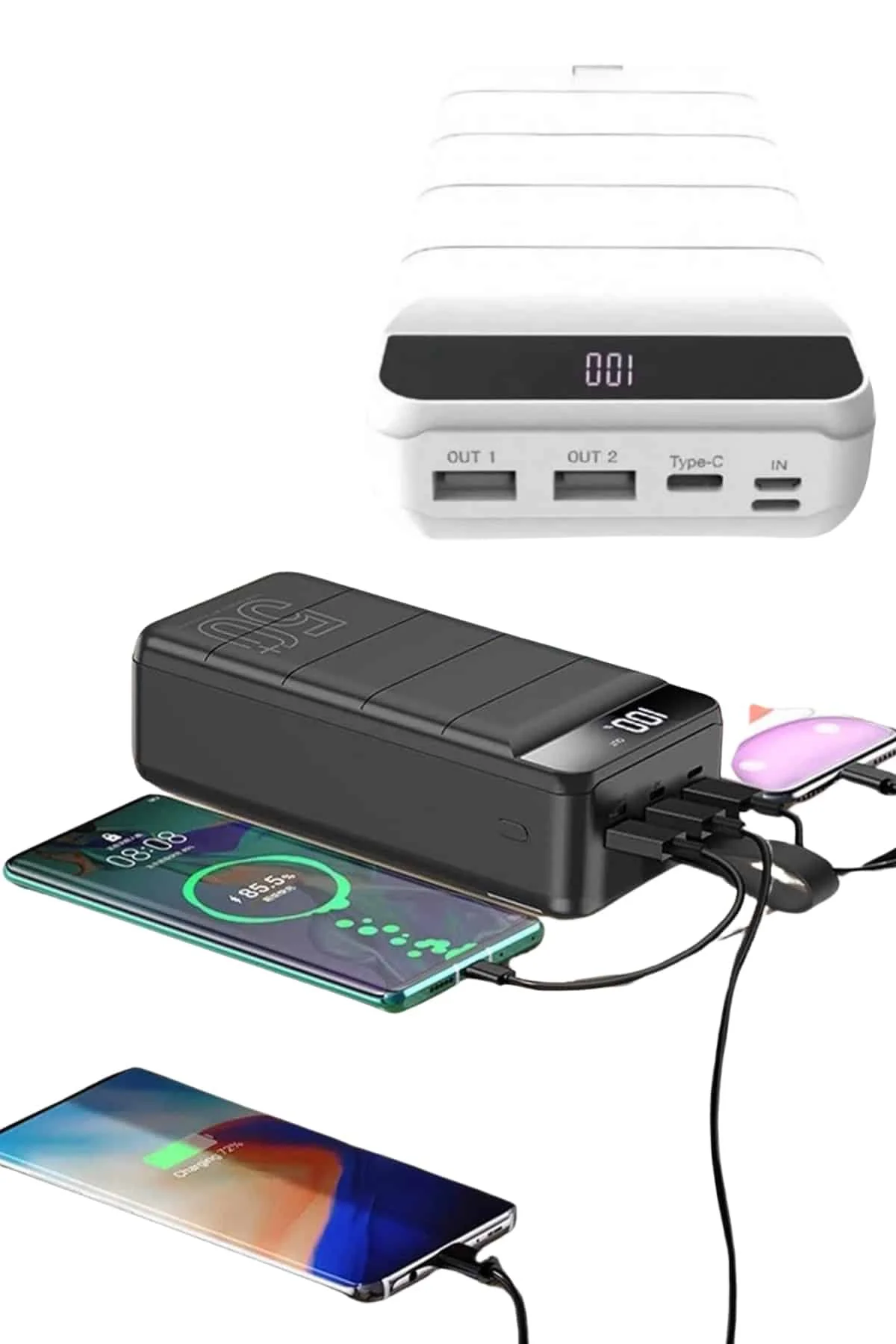 Hızlı Taşınabilir 50.000 Mah Powerbank Led Ekran Android ve İOS U
