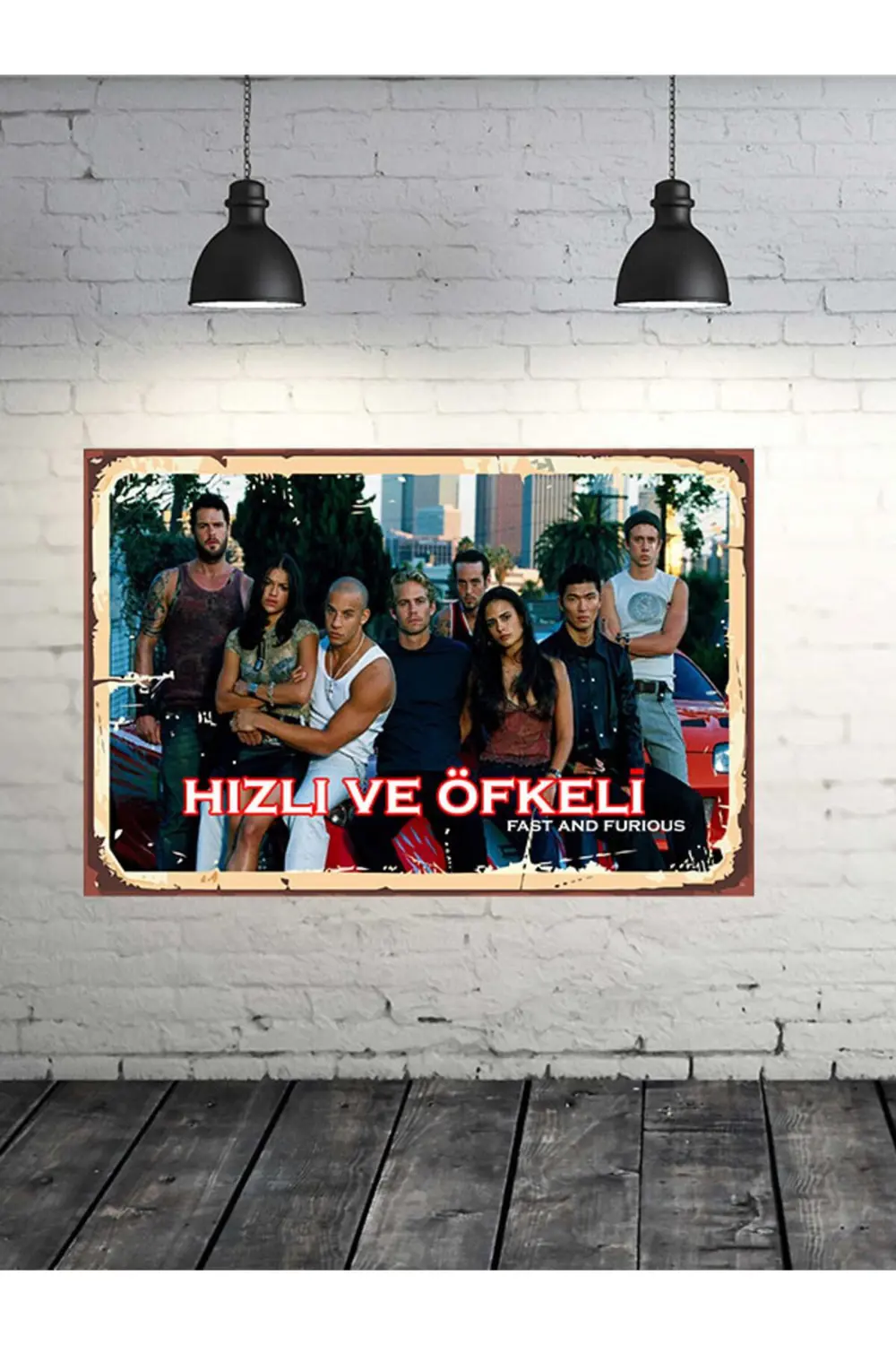Hızlı Ve Öfkeli 20x30 Cm Retro Ahşap Tablo