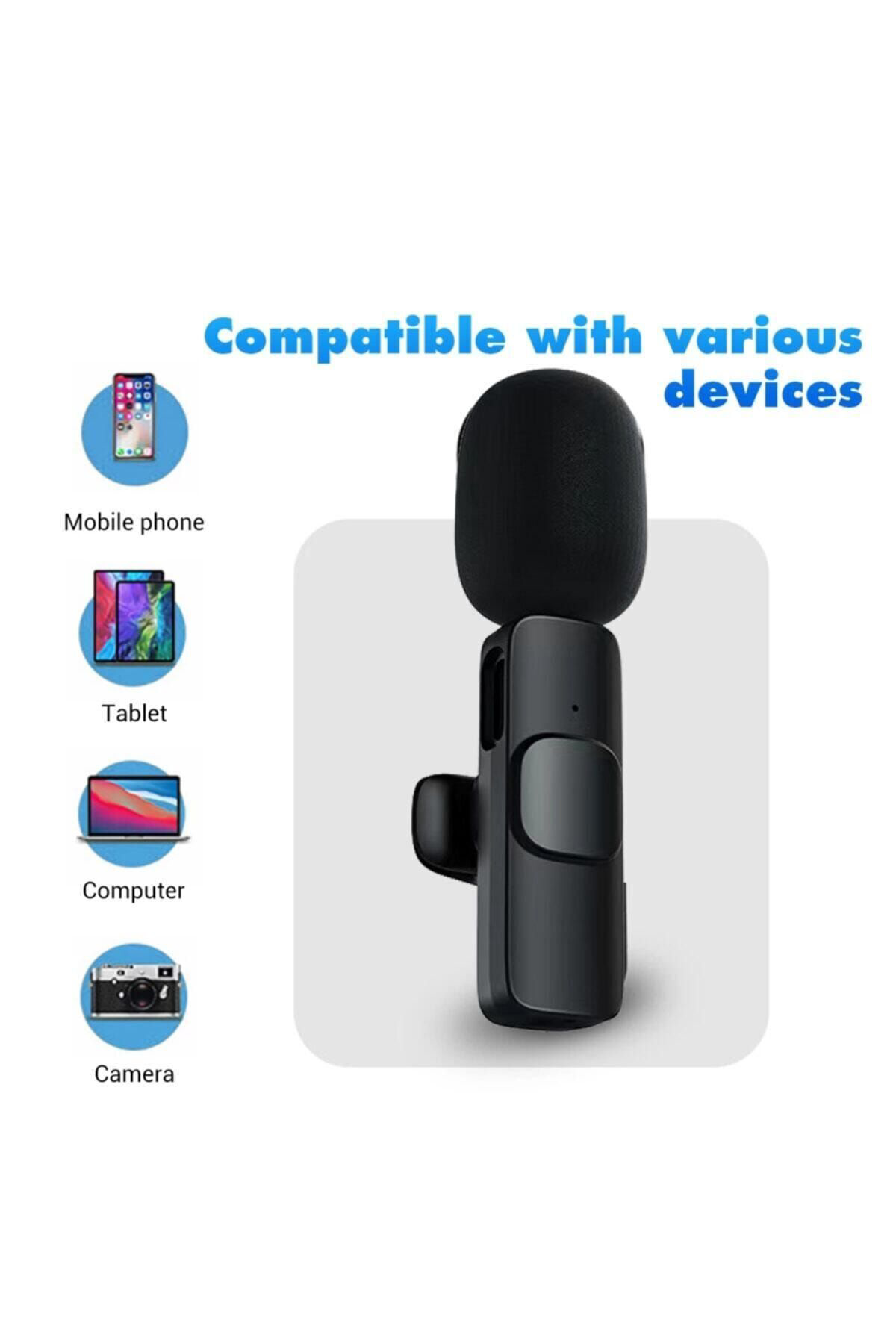 Hk-200a Type-c Uyumlu Wireless Youtuber Kablosuz Yaka Mikrofonu