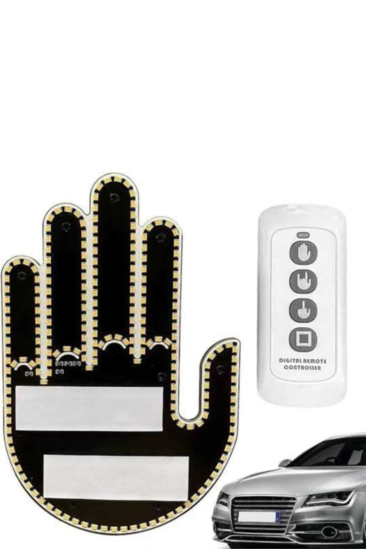 HN-SHOP El Orta Parmak Led Kumandalı Araç İçi Reflektör Arka Cam 