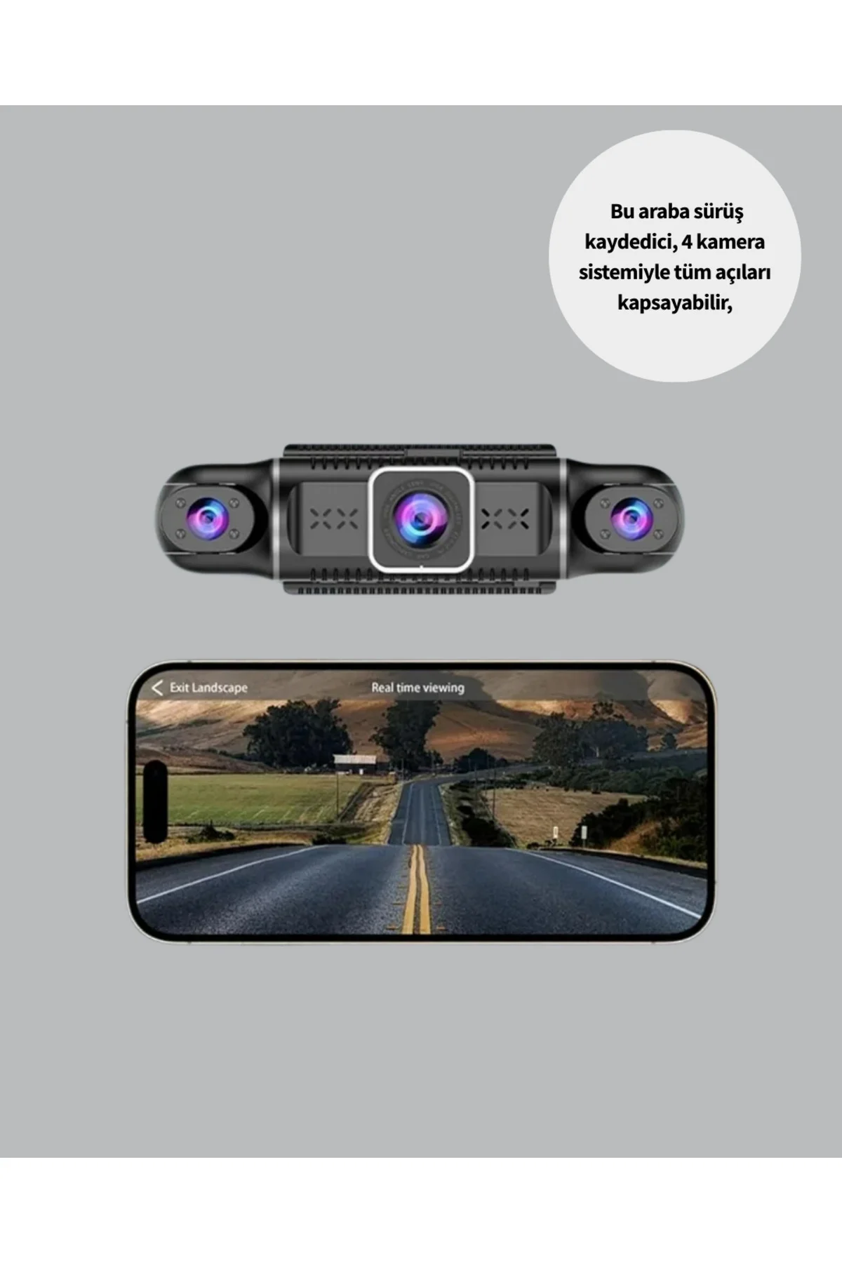 HNRLISHP GPS’li 4 Kameralı Araç İç Dış Kayıt Sistemi 1080P (23121