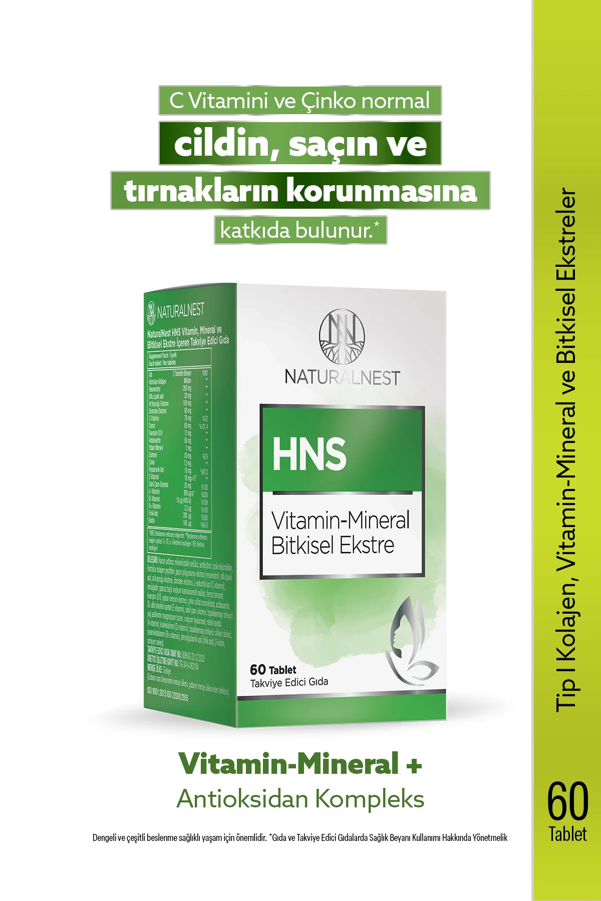 Hns 60 Tablet — Vitamin — Mineral — Bitkisel Ekstre