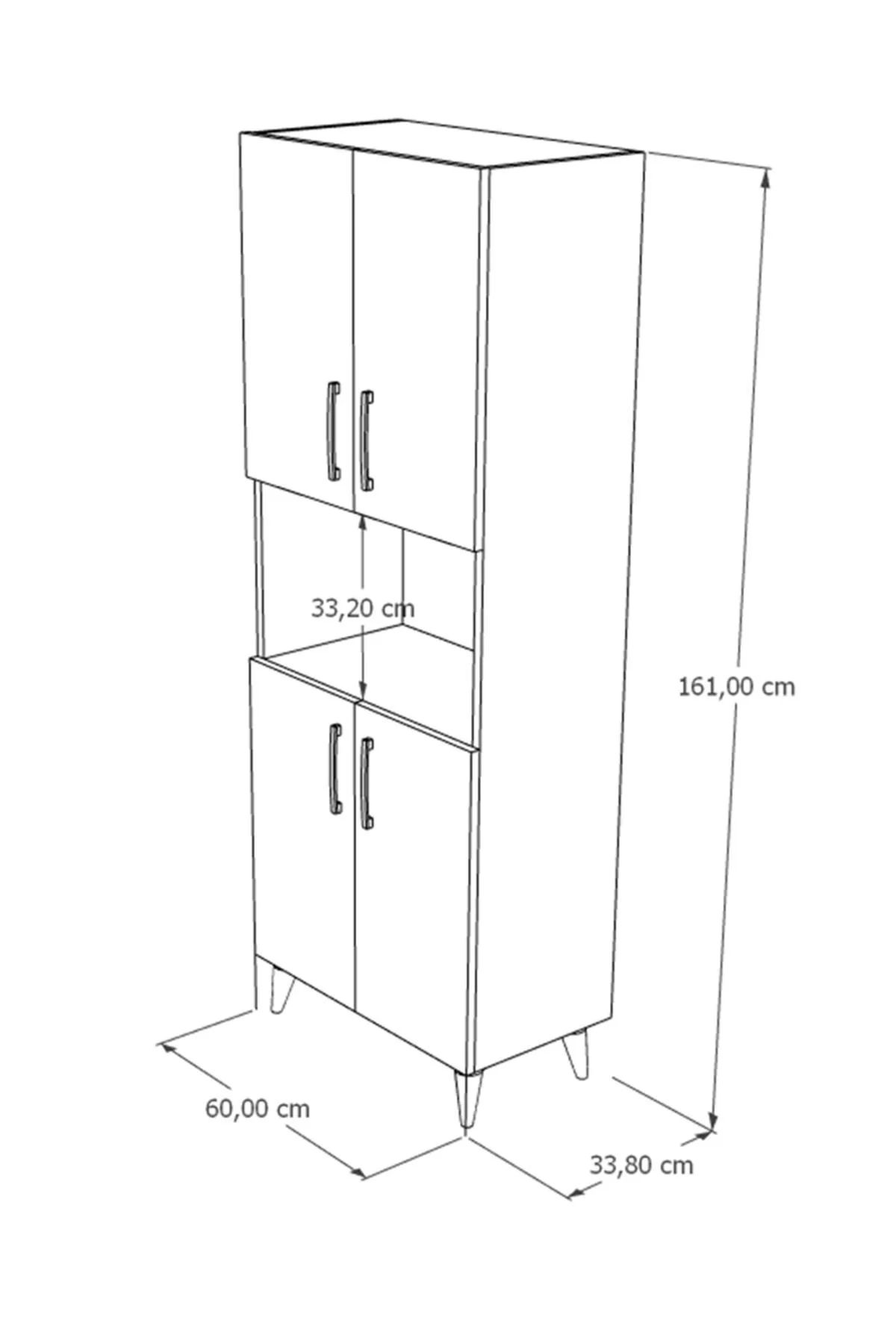 Hobbie Mikrodalga Mutfak Dolabı Antrasit