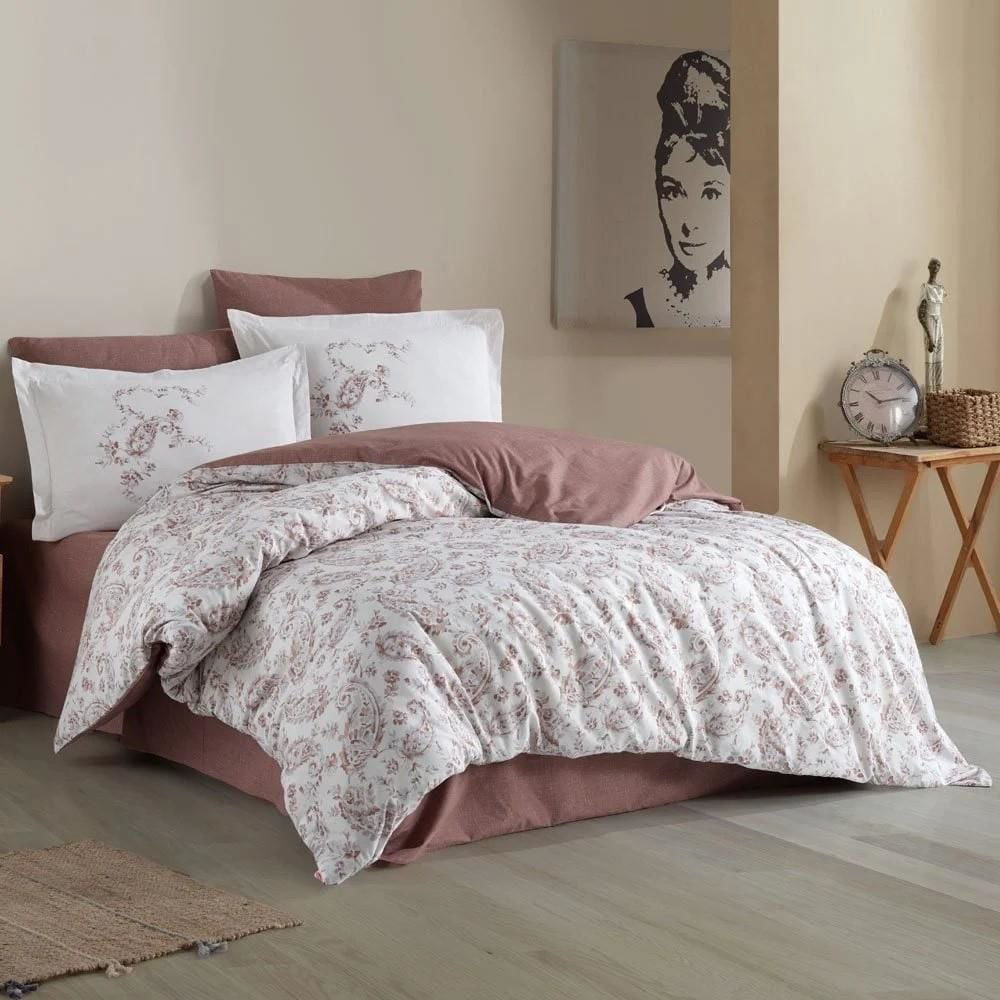 Hobby Çift Kişilik Ranforce Nevresim Takımı Calvina Kahve