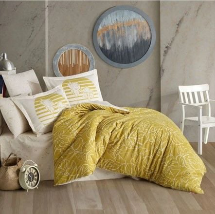 Hobby Çift Kişilik Ranforce Nevresim Takımı Eva Hardal