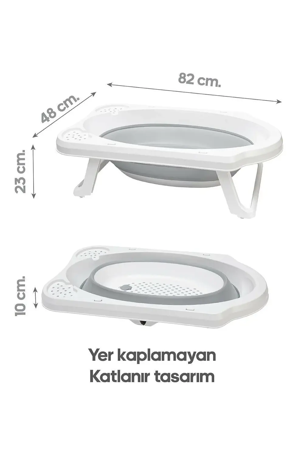 Hobby Life Katlanır Çocuk Küveti & Kova Maşrapa Seti Gri