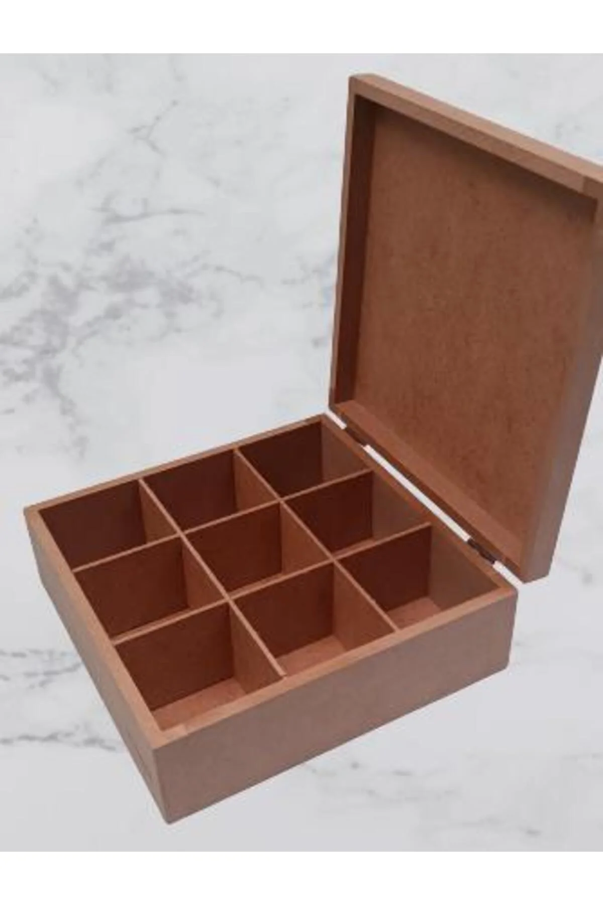 Hobi 90028 Dekoratif Model Takı Kutusu Bölmeli Ahşap HAM MDF El Yapımı - Görsel 5