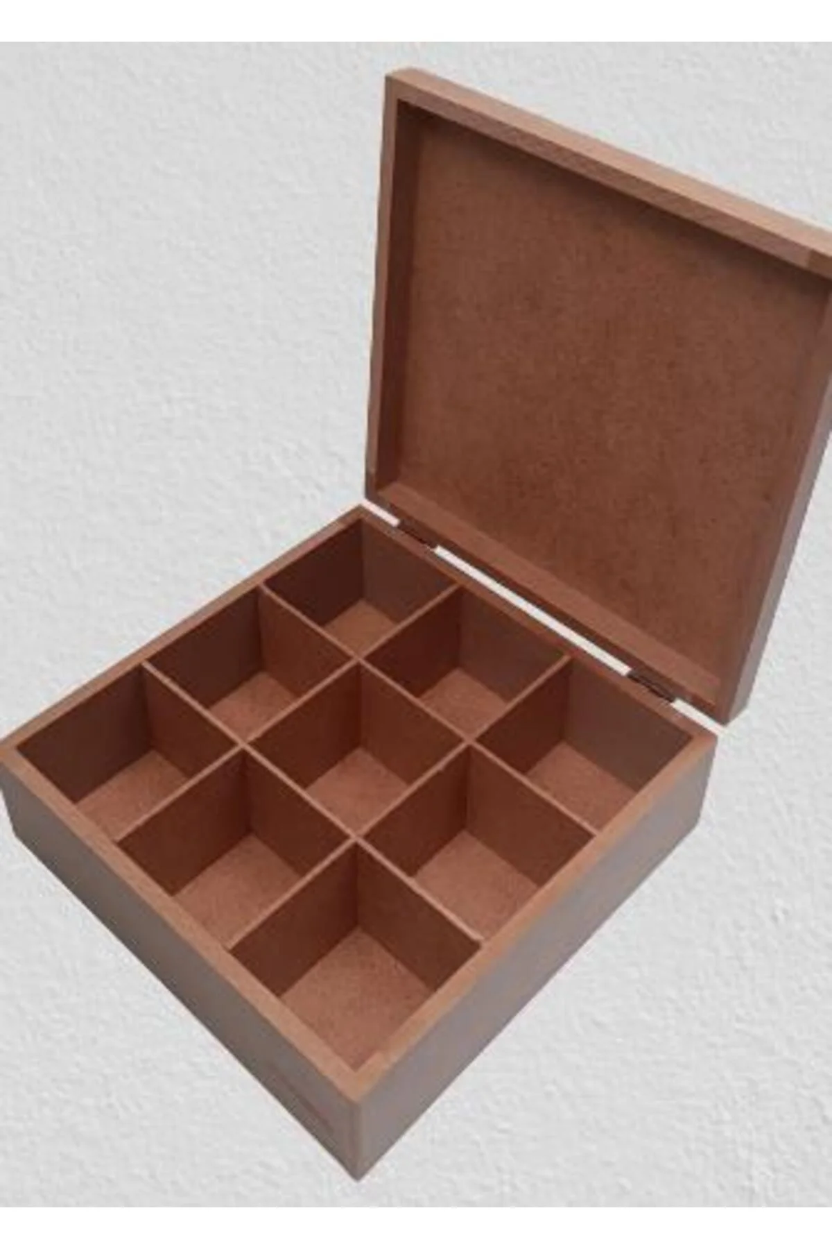 Hobi 90028 Dekoratif Model Takı Kutusu Bölmeli Ahşap HAM MDF El Yapımı - Görsel 4