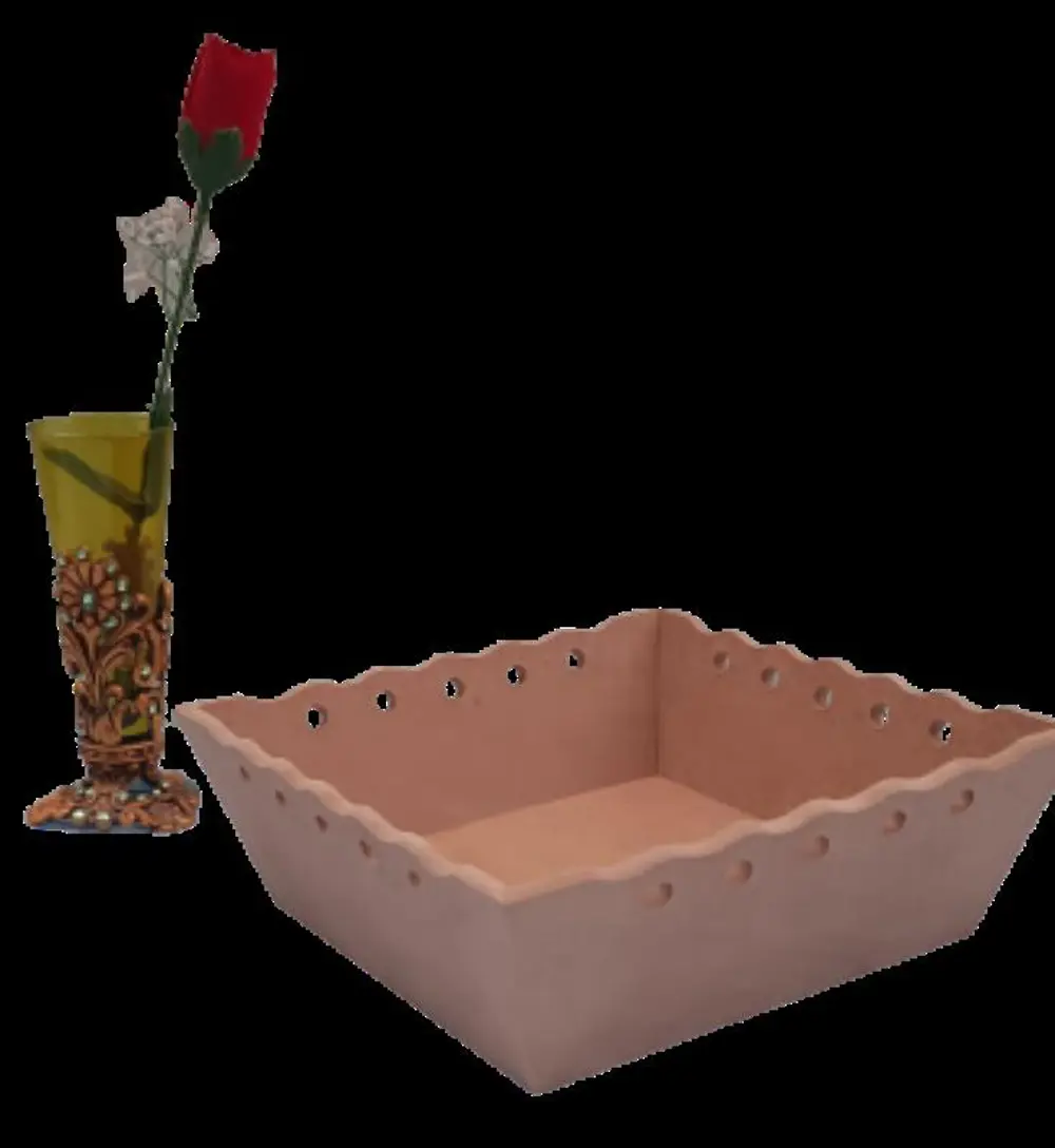 Hobi 90058 Dekoratif Model Ekmek Sepeti Dalga Kenar Oyma HAM MDF 