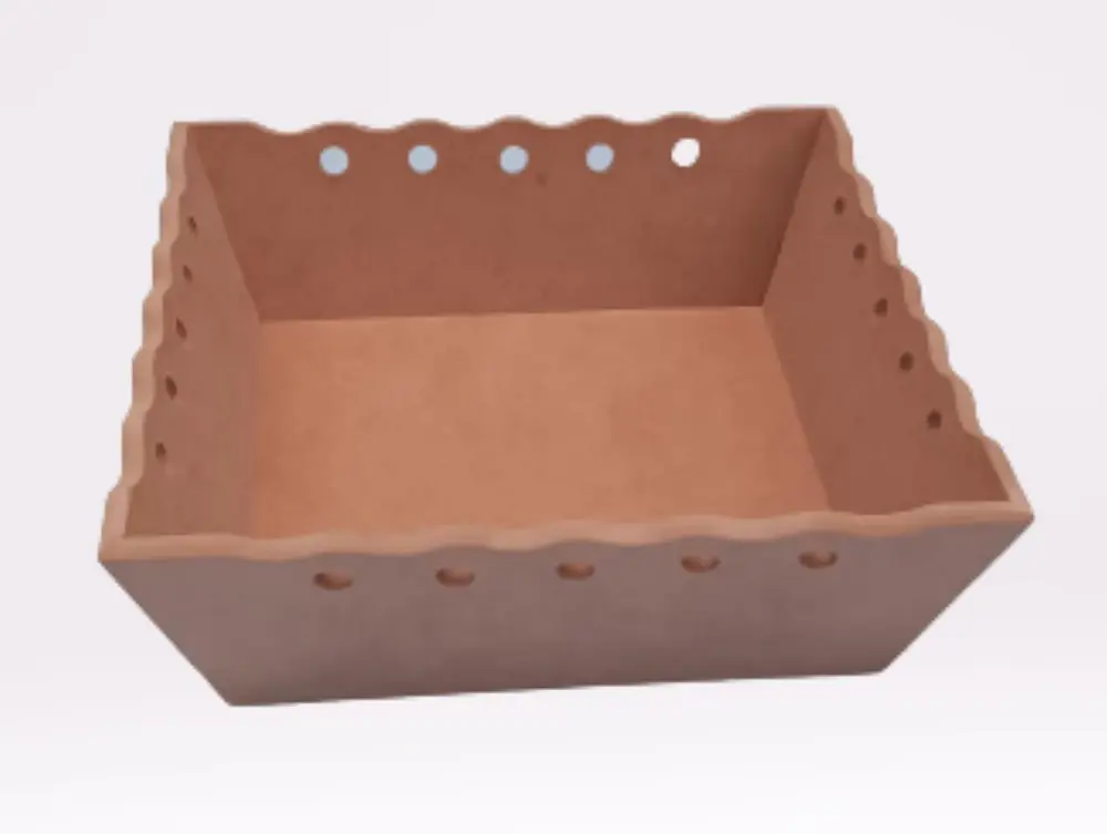Hobi 90058 Dekoratif Model Ekmek Sepeti Dalga Kenar Oyma HAM MDF 