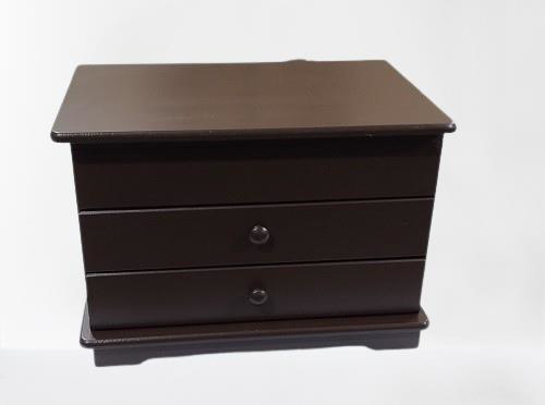 Hobi 90411 ERDL Makyaj Takı Şifonyr 2Çekmc Ayna Parlak KAHVERENGİ