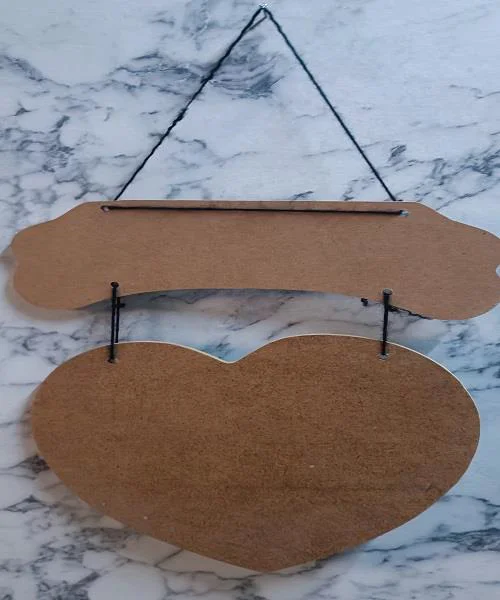Hobi Adn 0226 Dekoratif Kapı Süsü Kalpli MODEL Ahşap MDF HAM CNC 