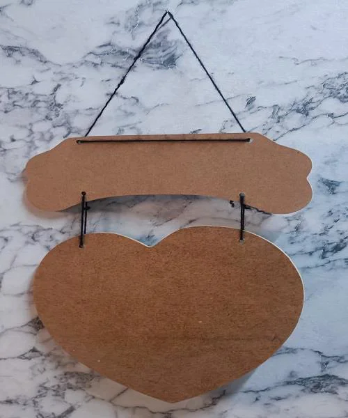 Hobi Adn 0226 Dekoratif Kapı Süsü Kalpli MODEL Ahşap MDF HAM CNC 