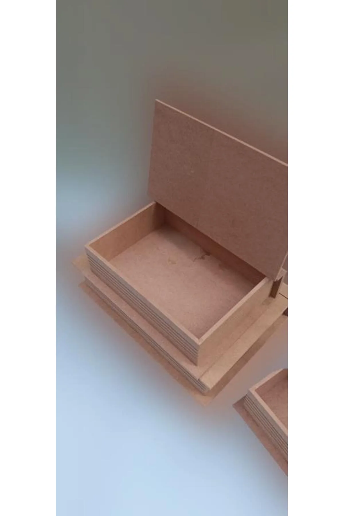 Hobi ADN 90033 Dekoratif Model Üçlü Takı Kutusu Ahşap HAM MDF El Yapımı - Görsel 6