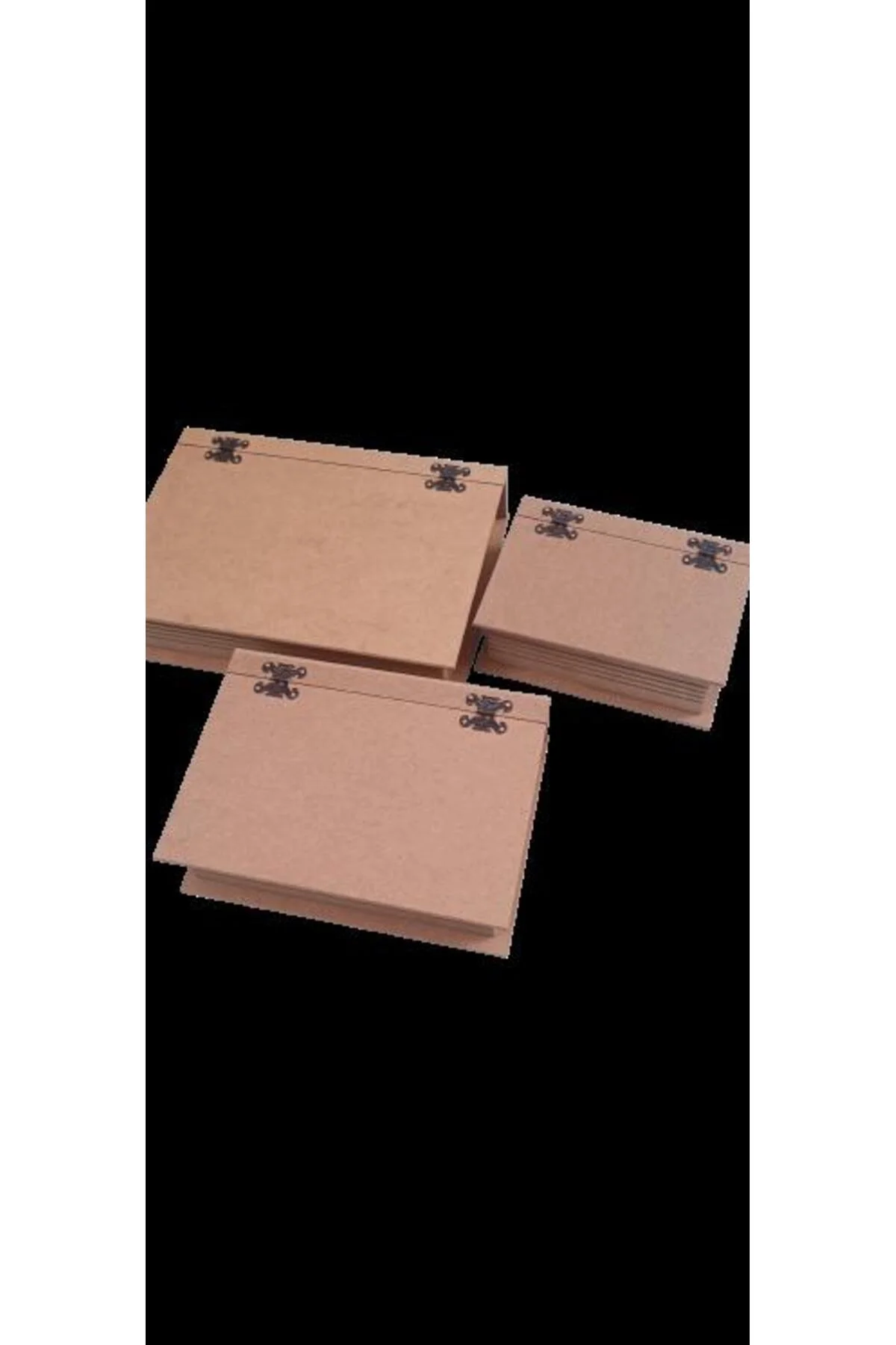 Hobi ADN 90033 Dekoratif Model Üçlü Takı Kutusu Ahşap HAM MDF El Yapımı - Görsel 2