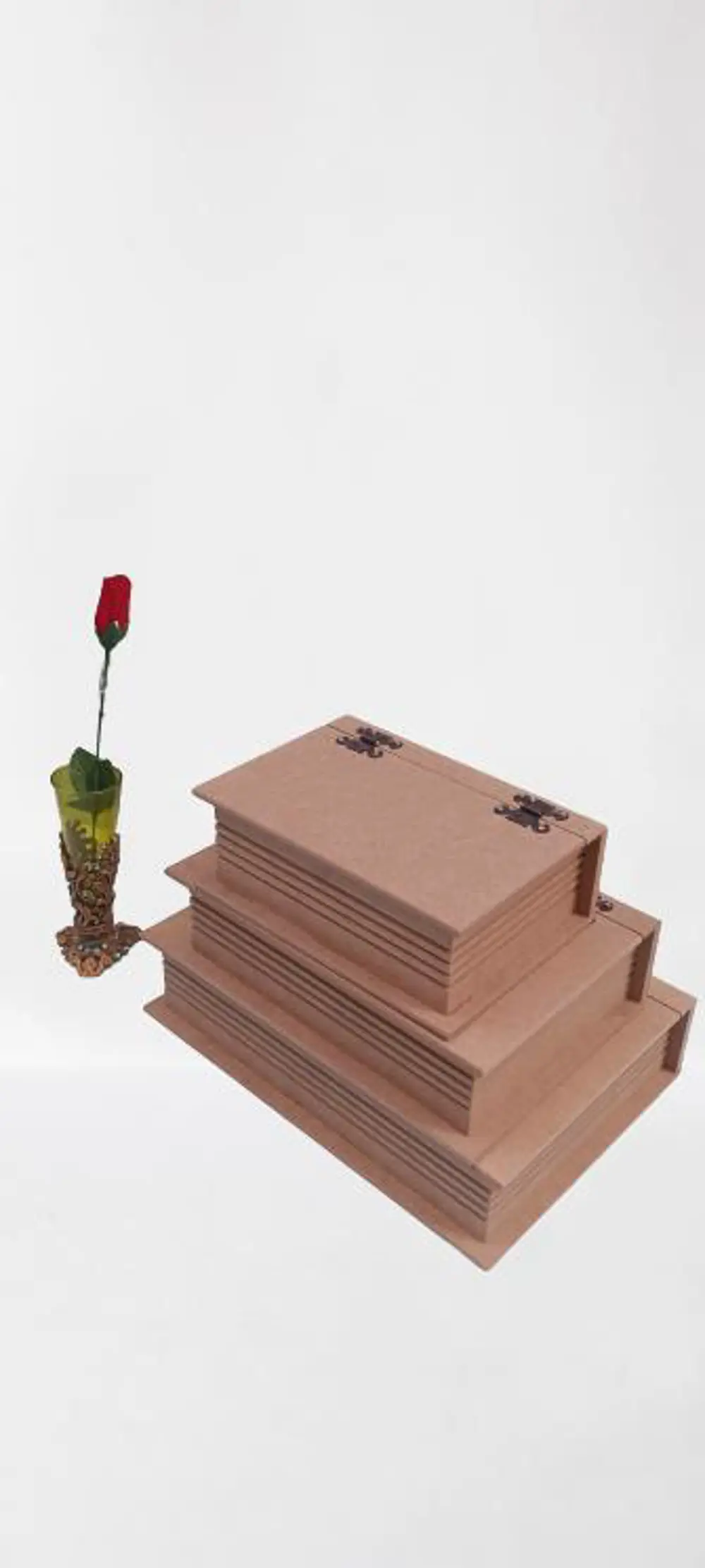 Hobi ADN 90033 Dekoratif Model Üçlü Takı Kutusu Ahşap HAM MDF El Hobi ADN 90033 Dekoratif Model Üçlü Takı Kutusu Ahşap HAM MDF El