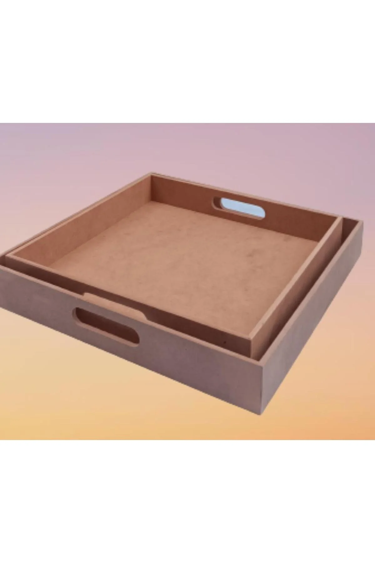 Hobi adn 90048 Dekoratif Tepsi Takım İkili Model HAM Ahşap MDF El Yapımı - Görsel 7