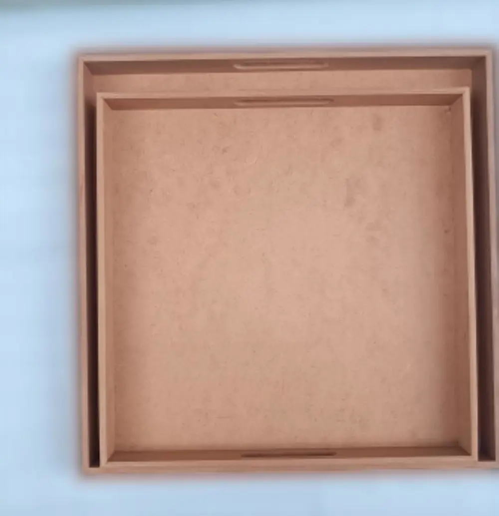 Hobi adn  90048 Dekoratif Tepsi Takım İkili Model HAM Ahşap MDF E