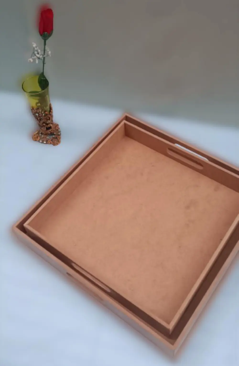 Hobi adn  90048 Dekoratif Tepsi Takım İkili Model HAM Ahşap MDF E