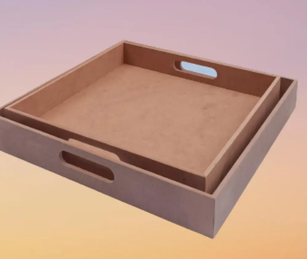 Hobi adn  90048 Dekoratif Tepsi Takım İkili Model HAM Ahşap MDF E