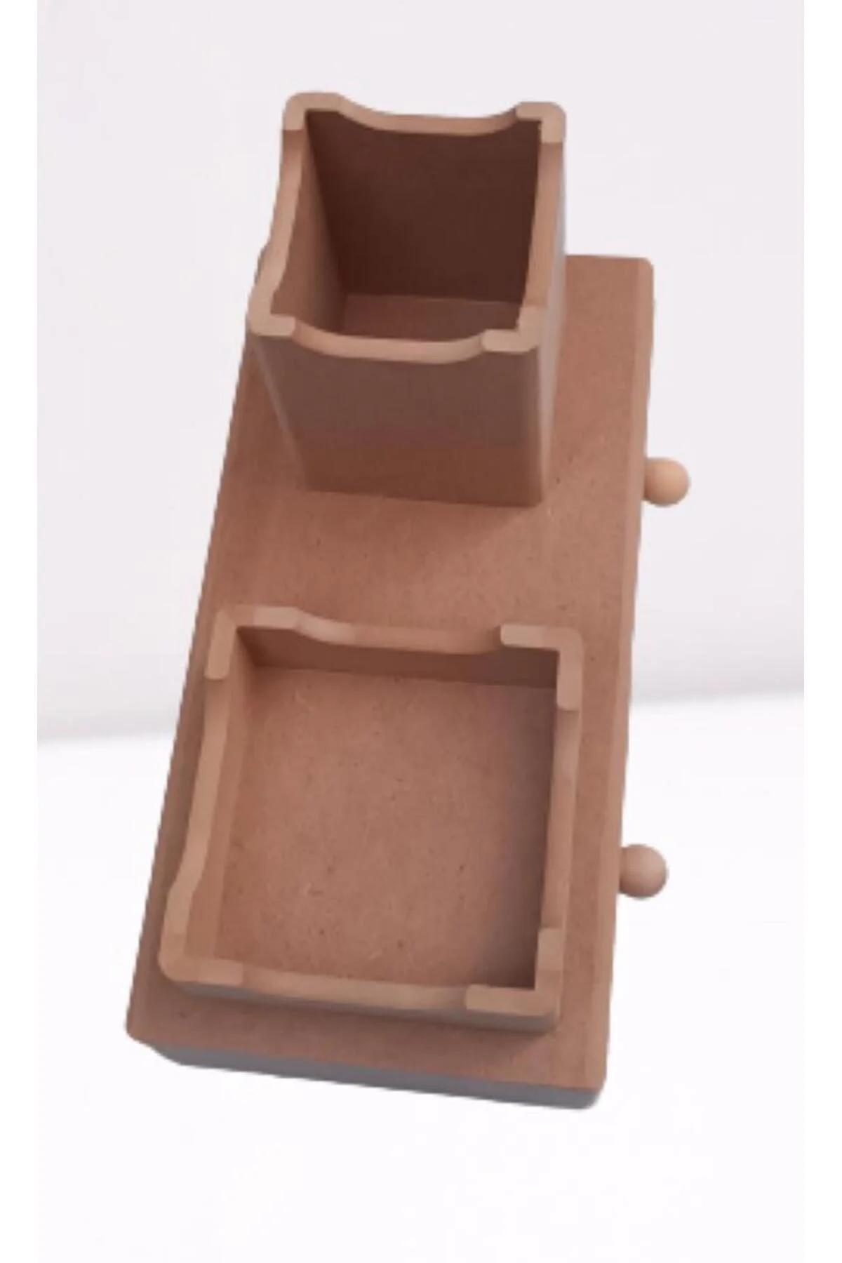 Hobi adn 90066 Dekoratif Kalemlik Set İkili Model HAM MDF Ahşap Çekmece El yapımı - Görsel 6