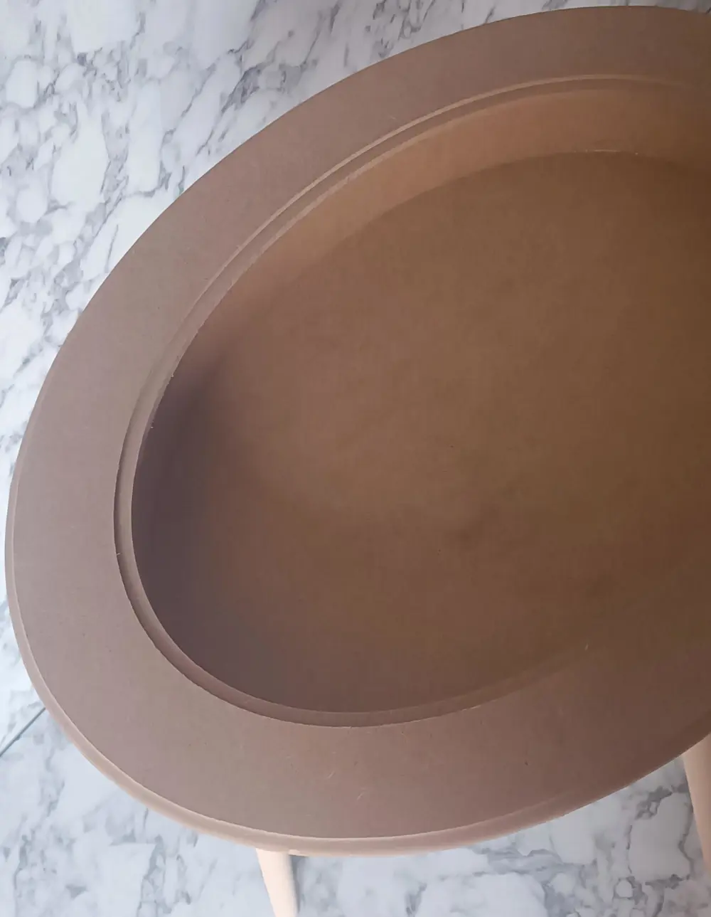 Hobi Adn 90186 Ahşap Kayın MDF HAM Sehpa Rölyef Oval Ayak Ölçüyu 