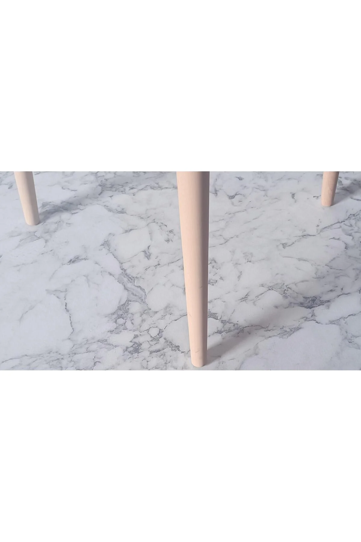 Hobi Adn 90186 Ahşap Kayın MDF HAM Sehpa Rölyef Oval Ayak Ölçüyu Değiştirilebilir - Görsel 2
