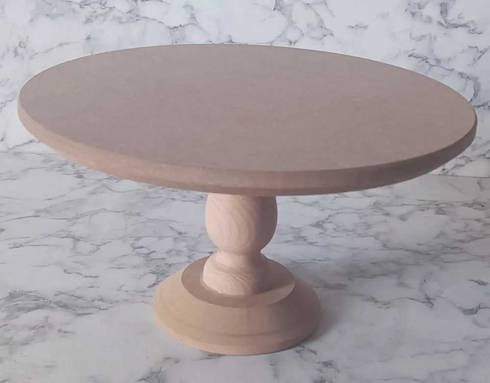 Hobi Adn 90192 Pasta Sunumluk Büyük Boy Ahşap MDF HAM Yuvarlak Ku