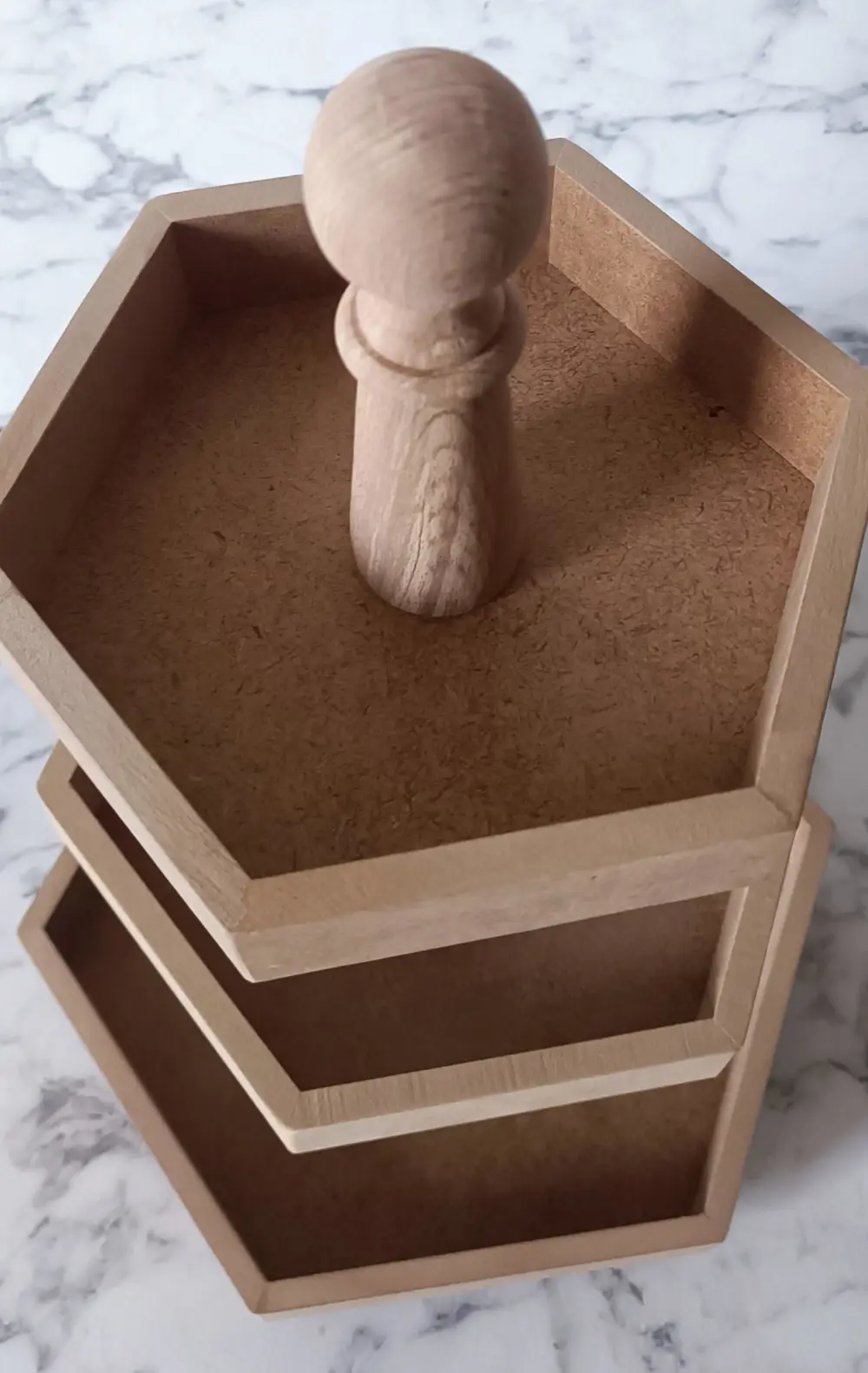 Hobi Adn 90194 Sunum Tabak HAM Çokgen 3 Kat  Kutuda Sevk El Yapım