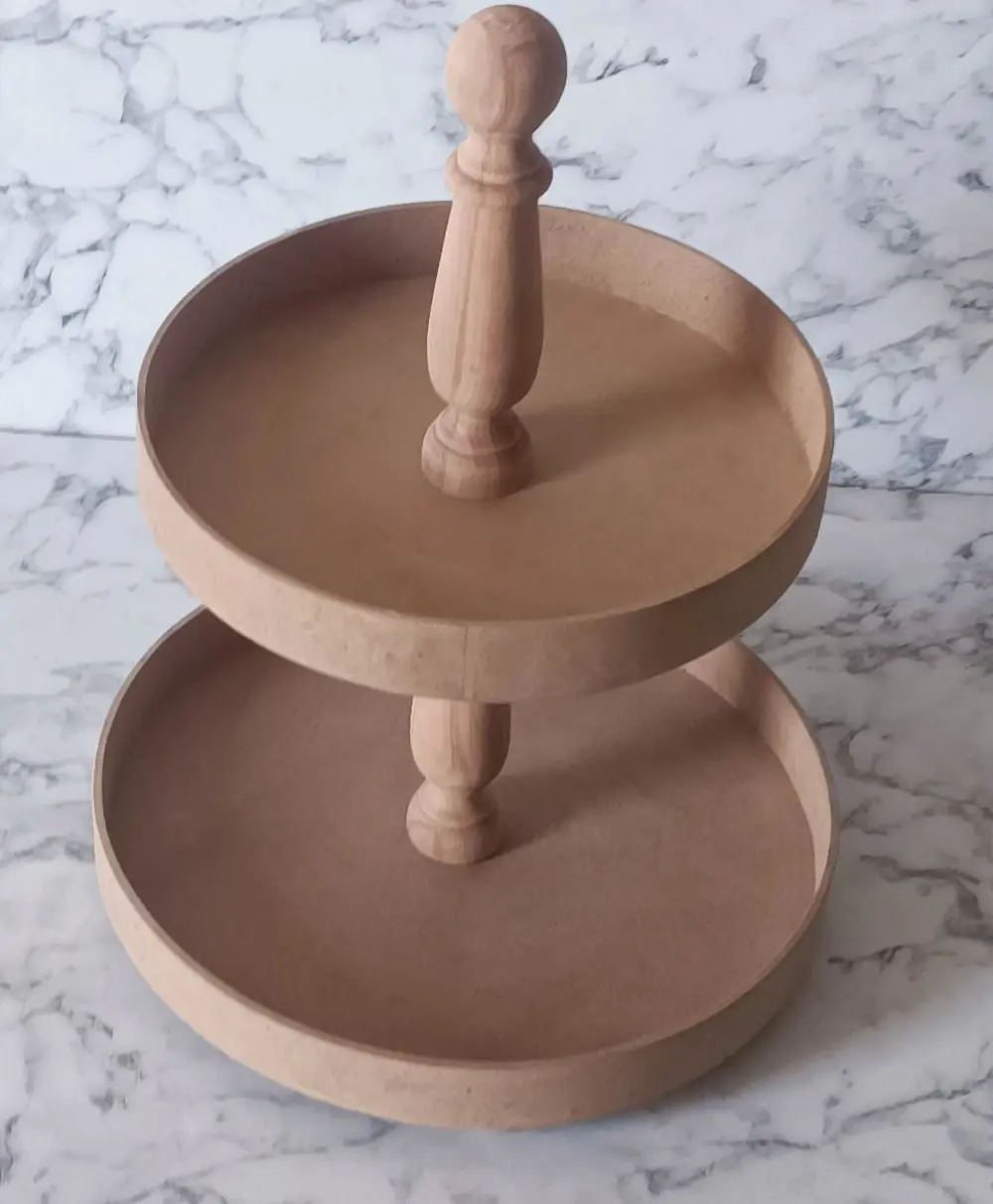 Hobi Adn 90195 Sunumluk İkili Set HAM Yuvarlak Kayın MDF  Kutuda 