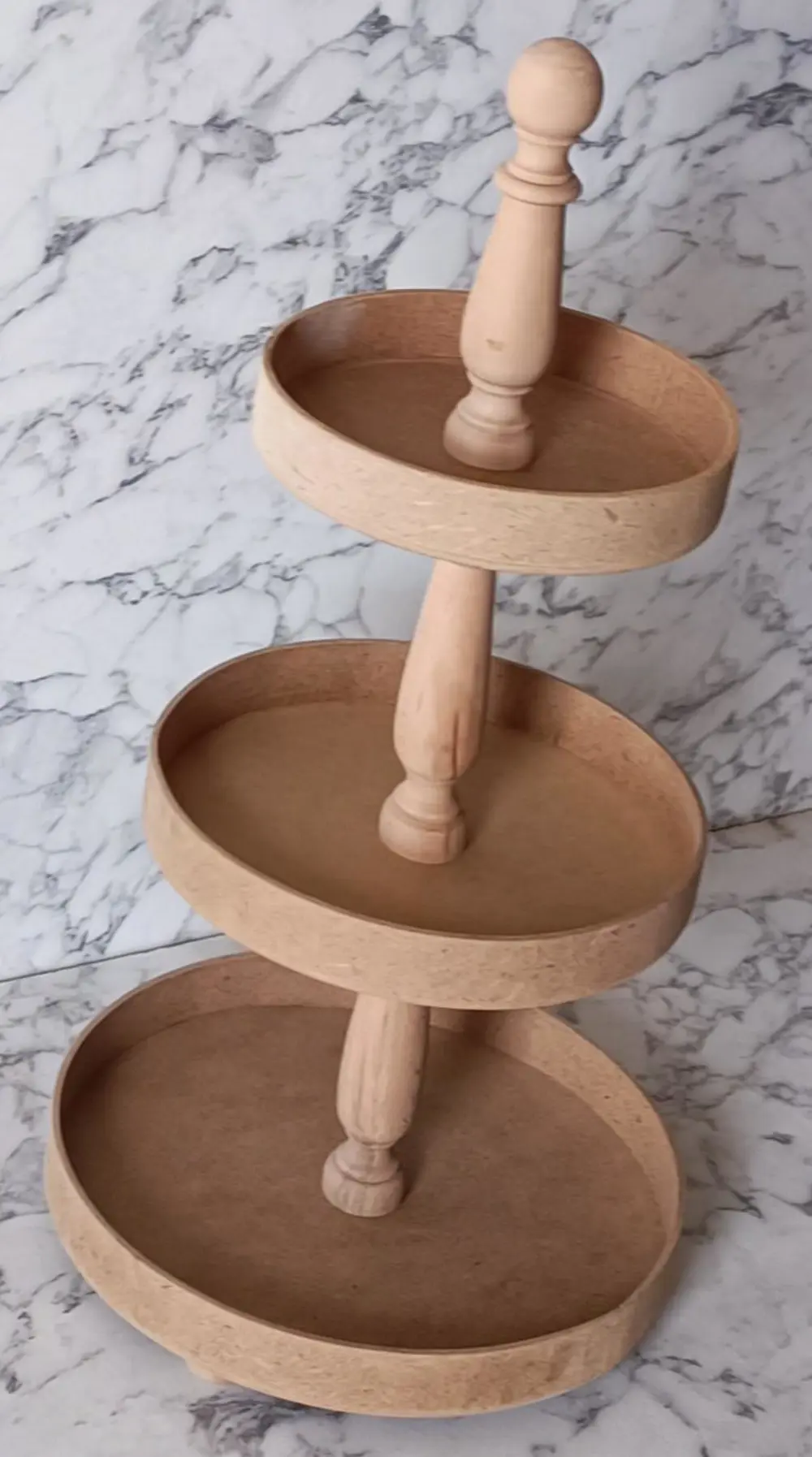 Hobi Adn 90196 3 KAT Sunumluk Set Çerez Meyve Pasta Ahşap MDF Kay